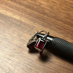 Garnet and sterling silver Geometric Earrings